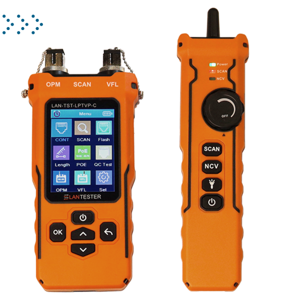 Кабельный тестер с измерением длины, трассировкой кабельных линий, измерением оптической мощности и определением POE, цветной